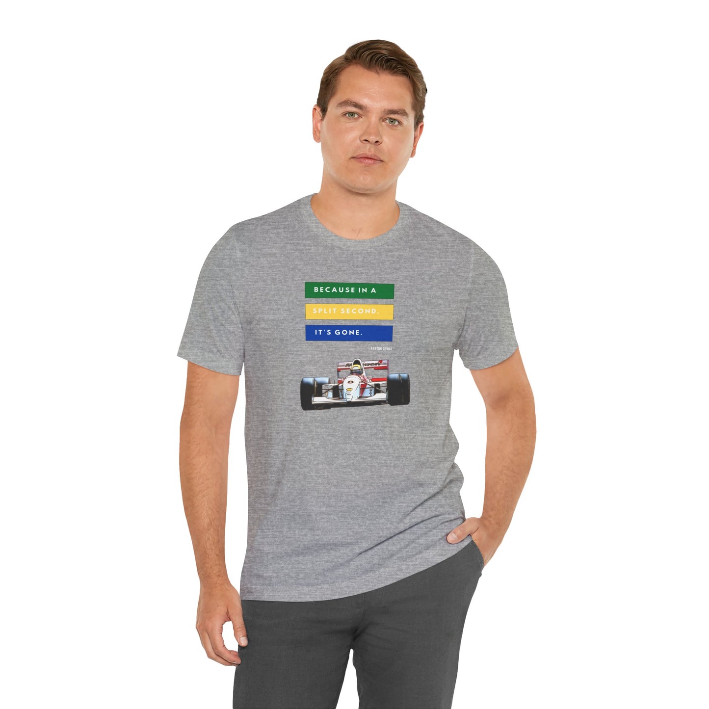 "Because In A Split Second It's Gone - Senna" Unisex T-Shirt