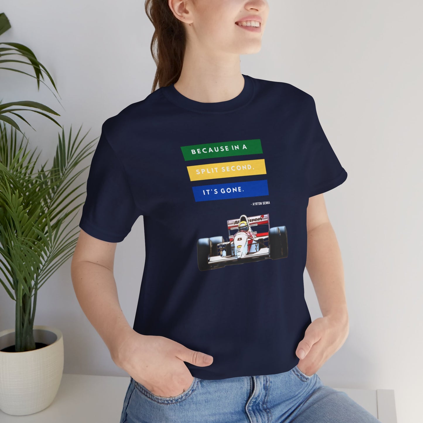 "Because In A Split Second It's Gone - Senna" Unisex T-Shirt